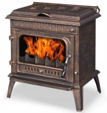 Piec koza żeliwny wolnostojący z płaszczem wodnym i płytą grzewczą 13,6kW (kolor: brąz) - spełnia anty-smogowy EkoProjekt 04483311