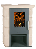 Piec kaflowy kominek koza 5,8kW (kolor: cappuccino) - spełnia anty-smogowy EkoProjekt 48279103
