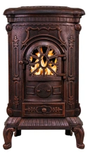 Piec wolnostojący żeliwny 6,5-9kW na drewno (kolor: złoty, średnica wylotu spalin: 120mm) - spełnia anty-smogowy EkoProjekt 65882963
