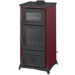 Piec kominek koza żeliwny z płytą grzewczą, kuchnia węglowa z piekarnikiem bordowy 6,2-8,2kW na drewno (średnica wylotu spalin: 130mm) - spełnia anty-smogowy EkoProjekt 99683062