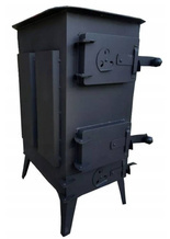 Piec szamotowy piecyk koza 16 cegieł atest 6-10kW na drewno (kolor: czarny) 57680088