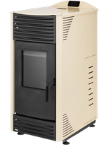 Piec kominek kocioł na pellet 4,3-14,3kW z płaszczem wodnym 2,4-12,2kW (kolor: beż) - spełnia anty-smogowy EkoProjekt 99681705