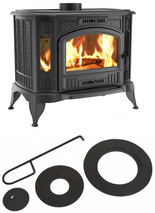 Piec wolnostojący koza 10kW K9 ASDP z wylotem spalin fi 150 z fajerką i z pogrzebaczem - spełnia anty-smogowy EkoProjekt 30076624