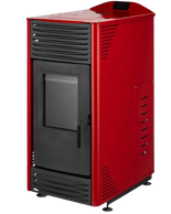 Piec kominek kocioł na pellet 4,3-14,3kW z płaszczem wodnym 2,4-12,2kW (kolor: czerwony) - spełnia anty-smogowy EkoProjekt 99681708